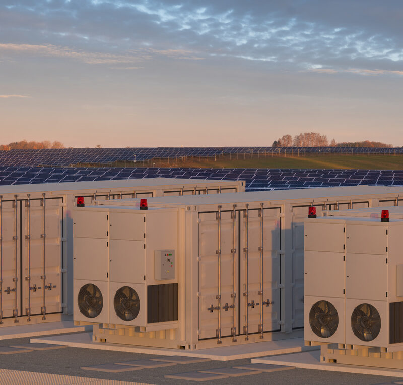Battery energy storage system and solar panels supporting Enfinity Global’s energy storage project in Italy